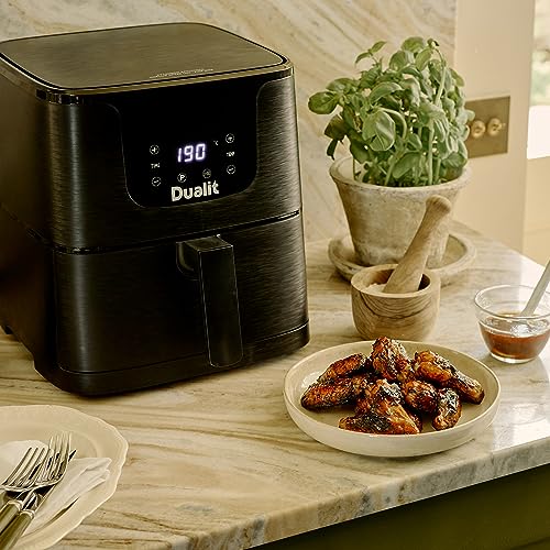 Dualit Air Fryer - 5.5L Capacity - Serves 4-7 Preset Cooking Programs - Healthy Eating Made Easy - Adjustable Temperature and Time Control - Non-