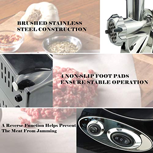 Electric Meat Grinder, BenRich Meat Mincer Sausage Maker with 3 Grinding Plates and Kibbe Attachment - 2800W Powerful Copper Motor Food Grinding