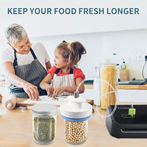 Jar Sealer Kits for FoodSaver Vacuum Sealer - Upgrade Canning Sealer Set with Hoses for Mason Jars with Regular and Wide Mouth, Additional Connec