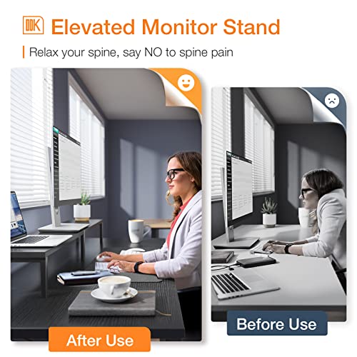 ODK Computer Desk with Shelves, 48" Home Office Desk with Storage, Gaming Desk, Modern Simple Style PC Desk, Stable Workstation, Black