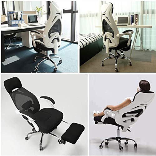 LIRUXU Office Chair Breathable Mesh Computer Chair with Ergonomic Adjustable Lumbar Support, Black Swivel Desk Chair with Adjustable Armrest and