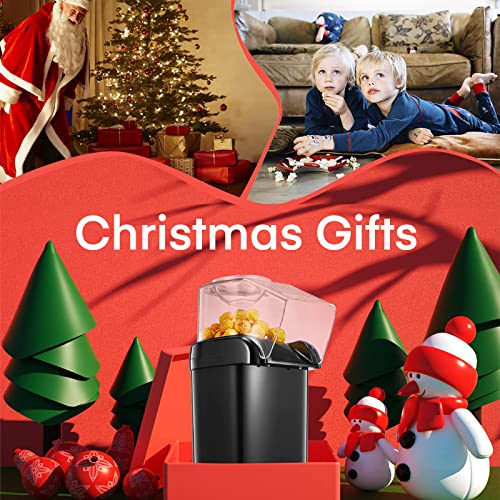 Electric Popcorn Maker - 1200W HOUSNAT Retro Popcorn Machine with Hot Air Circulation - 2 Min Qucik Popping - for Oil-Free & Healthy Snacks, for