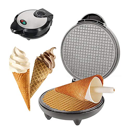 Electric Waffle Cone Maker Machine, Double Side Heating, Non-Stick Stainless Steel Mould, Biscuit Ice Cream Egg Rolls Dessert Baking Pan Kitchen