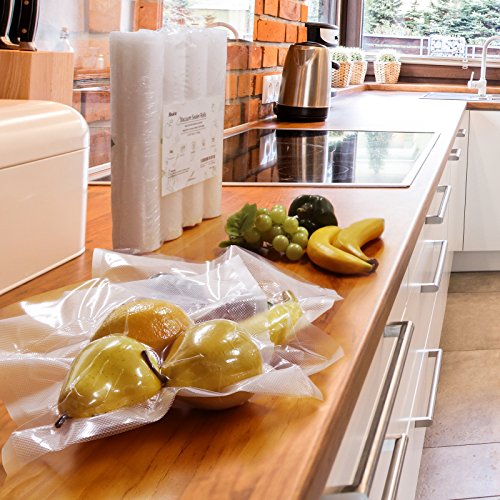 Becko Vacuum Sealer Rolls for Foodsaver and Sous Vide, BPA Free and FDA Approved, Freely Tailored, Fit For Most Vacuum Sealers - 28cm (W) x 6m (L