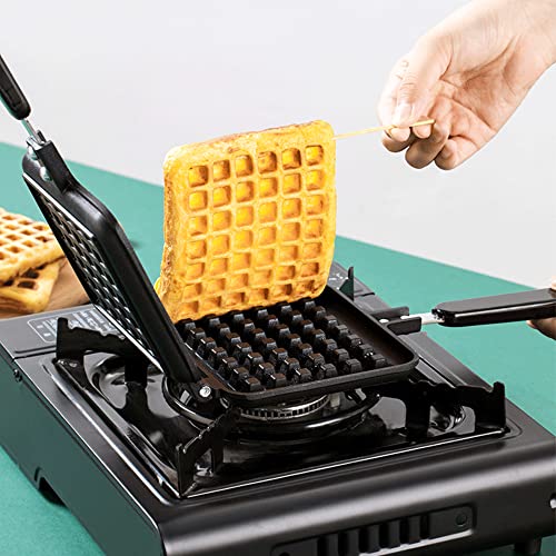 JIAMIAN Waffle Maker, Waffle Baking Pan Bakeware, Stove Top Waffle Iron Plates, Die-Cast Aluminium Waffle Maker, with Non-Stick Interior Coating,
