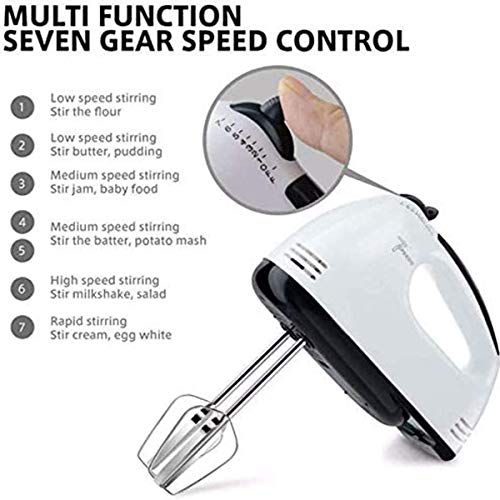 Electric Hand Mixer, Electric 7-Speed Mixer, Whisk Kitchen Food Baking, Light Hand Mixer for Kitchen Baking Cake Mini Egg Cream Food by RLBBTY