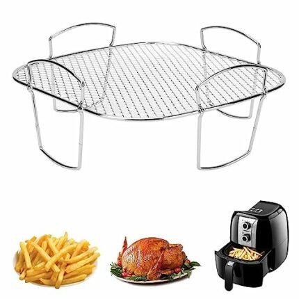 Air Fryer Racks, SUCCEASY Stainless Steel Air Fryer Grill, Air Fryer Food Dehydrator Rack, Square Air Fryer Basket for Cosori Ninja 8.3 x 7.9 x 3
