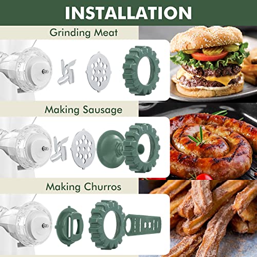 Geedel Meat Mincer Grinder and Sausage Maker Machine,Easy Cleaning & Fast Cutting Manual Meat Grinder,Suitable for Ground Meat, Sausage, Churros,