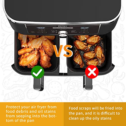Silicone Liners for Ninjas Dual Air Fryer,2pcs Air Fryer Accessories, Reusable Dual Air Fryer Basket, Air Fryer Silicone Pot, air Fryer Liners Si