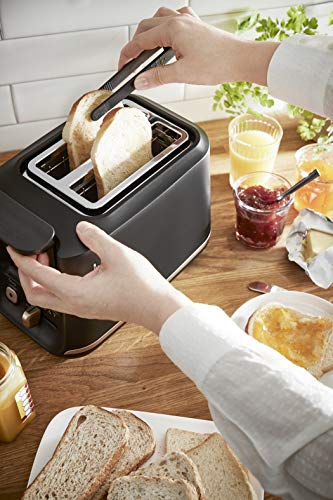 Tefal Black 2 Slot Toaster with Magnetic Clips, Large Controls, 7 Browning Levels, Removable Crumb Tray, Raise Function TT533811