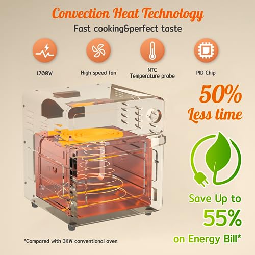 HYSapientia® 15L Large Air Fryers Oven With Rotisserie For Family Digital Knob 1700W 10 in 1 Airfryer Toaster Air Convection Mini Oven electric a