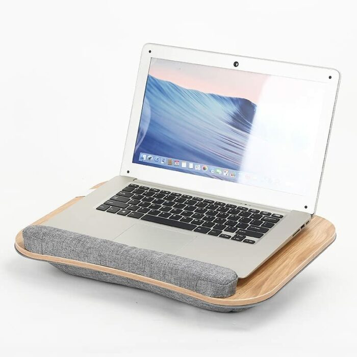 13 Inch Portable Home Office Lap Table Lazy Notebook Lap Table Foam Particle Bed Computer Table Lap Table (Color : Grey)