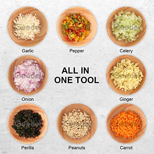 Geedel Food Chopper, Easy to Clean Manual Hand Chopper Dicer, Slap Press Chopper Mincer for Vegetables Onions Garlic Nuts Salads and More - Save