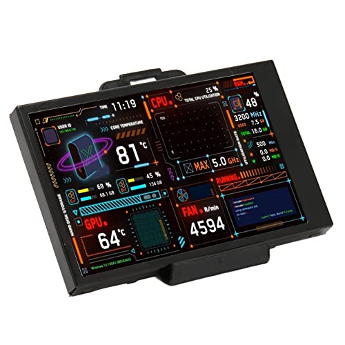 Airshi PC CPU Data Monitor, 3.5 Inch Computer Temperature Monitor Theme Editor for Gaming
