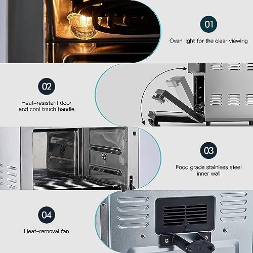 CUSIMAX Air Fryer Oven, 14.5L Digital Air Fryer for Home Use, 16-in-1 Countertop Convection Oven with LED Touchscreen, for Fryer Dehydrate Rotiss