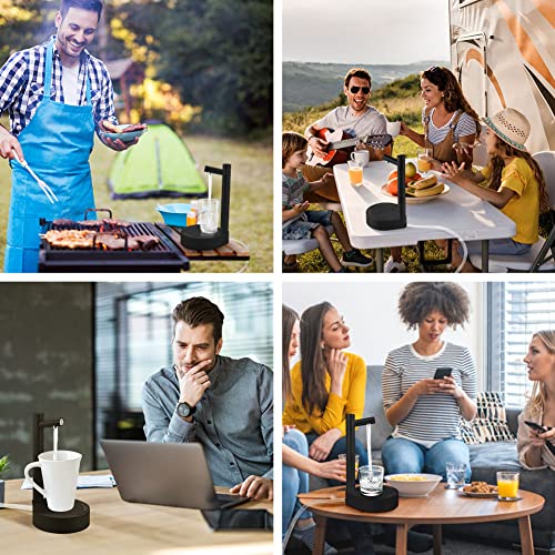 AUAUY Desktop Water Bottle Dispenser, Smart 6 Levels Table Top Water Dispensers for 5 Gallon & Universal Bottles, USB Portable Charging Automatic