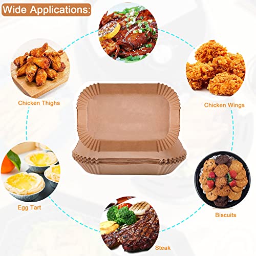 Air Fryer Liners for Ninja Dual Disposable Air Fryer Liners Rectangular 100PCS Disposable for Ninja Dual Air Fryer Compatible with Ninja Microwav
