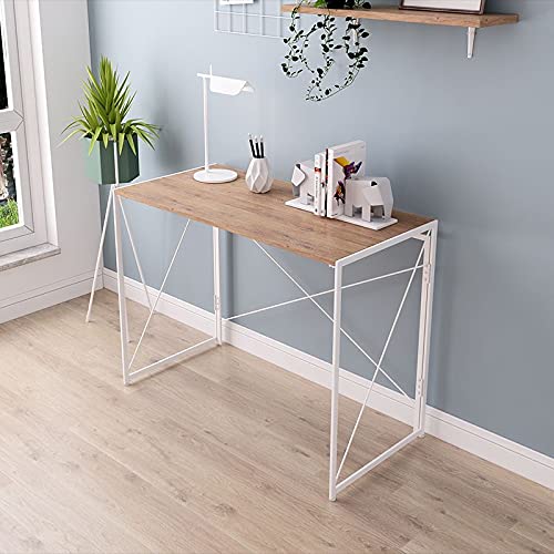 MJWDP Small Folding Study Writing desk for bedroom, portable Space Saving furniture,Collapsible, no assembly