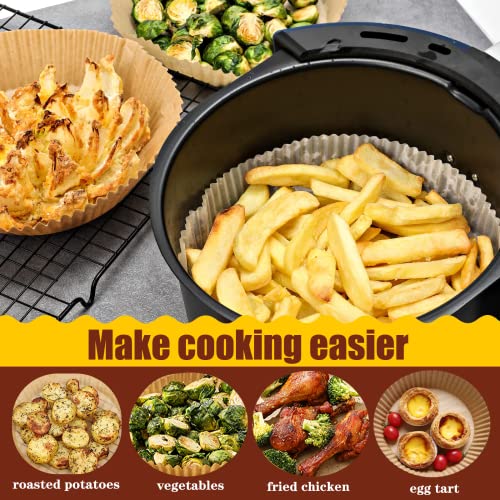 DJEIZME Air Fryer Liners,Air Fryer Paper Liners,Air Fryer Accessories,Oil Proof,Waterproof,Suitable for Air Fryer Steamer,Microwave Oven, 50PCS