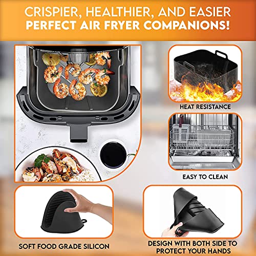 Ninja Silicone Liner 6 PC set & Cookbook 2023 EXTRA DURABLE Version By SIMPLYFRY Silicone Liner, Mitts, Brush & eBook