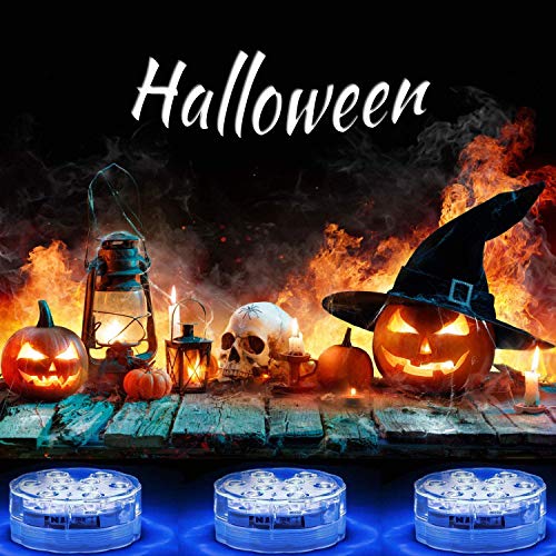 2 Pack Submersible LED Lights Waterproof Pool Lights Underwater with 16 Colors, Remote Control Lights for Aquarium,Vase, Bath,Hot Tub, Halloween,
