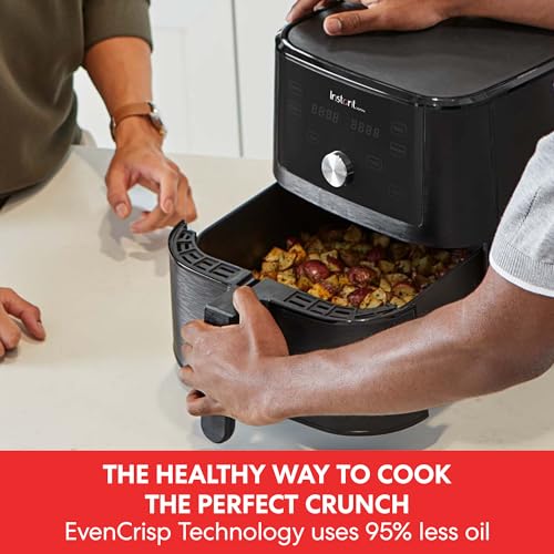 Instant Vortex Digital Single Drawer Air Fryer with Easy to Use 4 Smart Programmes - Air Fry, Bake, Roast and Reheat Capacity, Non-Stick and Dish