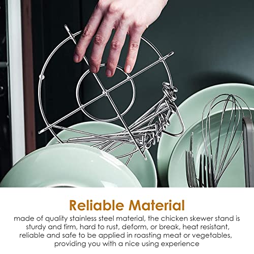 Air Fryer Skewer Rack, 6 Quart Stainless Steel Grills Rack for Air Fryer, Kebab Stand Accessories for Ninja Air Fryer