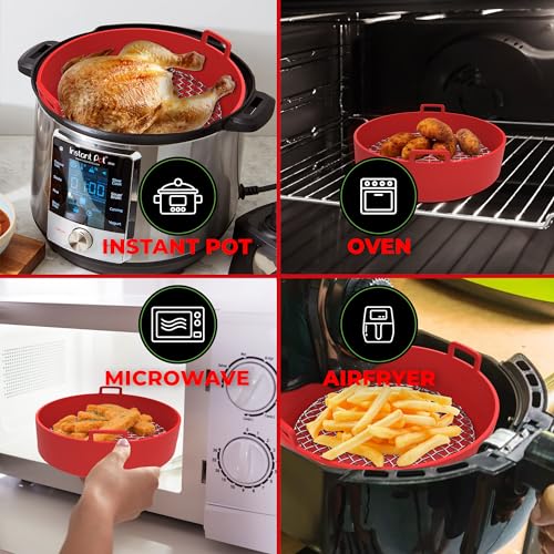DoubleUCooking-Air Fryer Liner- Air Fryer Silicone Liners- reusable silicone air fryer liners- Airfryer Liners- Silicone Air Fryer Liners- Silico