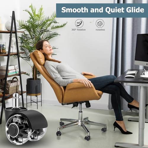 Office Chair Wheels Set of 5 11x22mm, Rubber Chair Castors for Gaming Chairs, Office Chair Wheels Replacement Castors for Hard Floors, Parquet, C