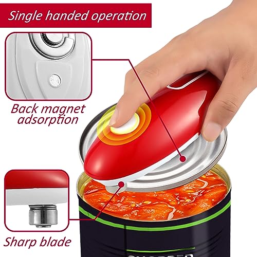 Electric Can Opener Automatic Hand Free Tin Opener Electric Tin Opener with One Touch Switch No Sharp Edges Tin Opener for Kitchen Chef Arthritis