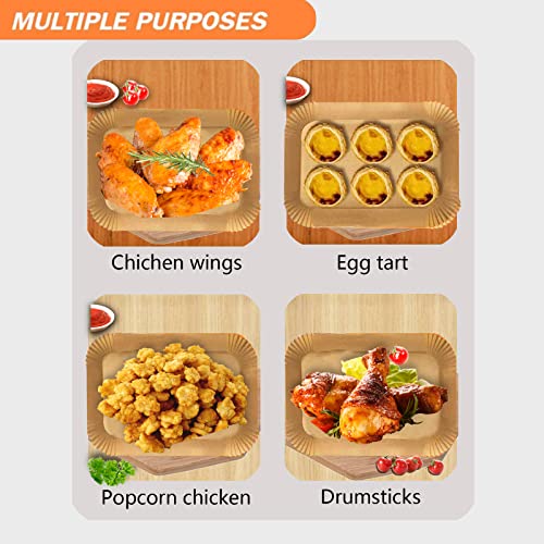 Air Fryer Liners for Ninja Air Fryer Dual-100pcs Disposable Ninja Dual Foodi Air Fryer Accessories Rectangle Paper Liners Baking Dual Air Fryer P