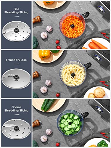 FOHERE Food Processor Multifunctional, 3-Speed Food Processor and Blender Combo with 3.5 L Bowl, 1.5 L Blender Jug, Simple Operation for Blending