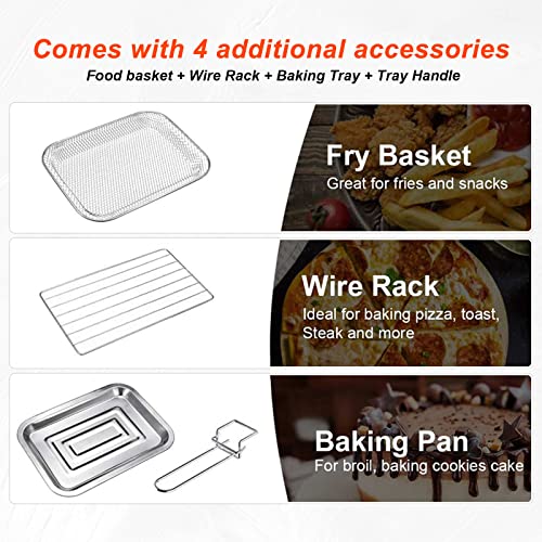 INMOZATA Air Fryer 15L, Oil Free Air Fryer Oven with 3Ties, Rapid Air Circulation, One-Touch Digital Screen, 4Presets & Warm & 24Hours Timing, Di