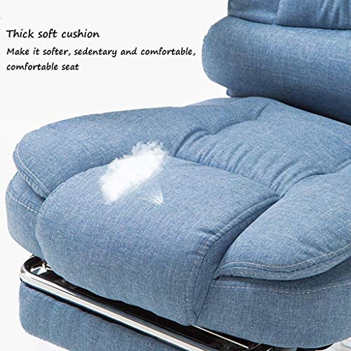 Mu Computer Chair,Home Modern Office Chair Reclining Back Boss Chair Leisure Lift Fabric Swivel Chair Loading 200Kg,Blue,53 * 65 * 106Cm