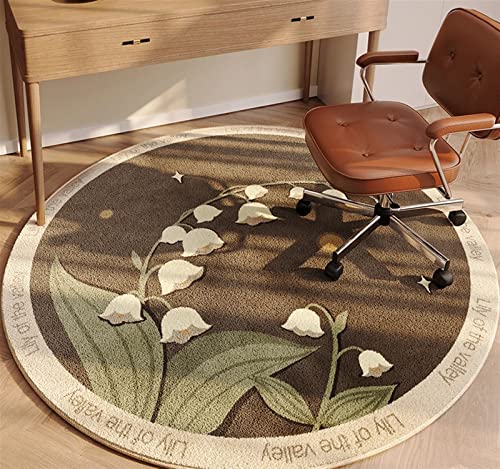 Liveinu Office Chair Mat for Hardwood & Tile Floor, Round Computer Gaming Rolling Chair Mat, Under Desk Low-Pile Rug, Large Anti-Slip Floor Prote