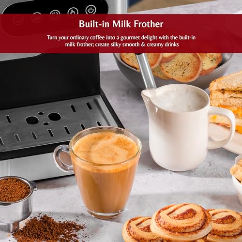 Innoteck Kitchen Pro Barista Deluxe Coffee Maker - Coffee Maker with Milk Frothing Wand & 15 Bar Pump - 1.5L Water Tank - Touch Control - 950W Co