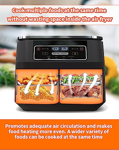 Air Fryer Rack 10Pcs Compatible with Ninja Dual Zone Air Fryer AF300UK AF400UK Layered Dehydrator Racks 304 Stainless Steel Air Fryer Accessories