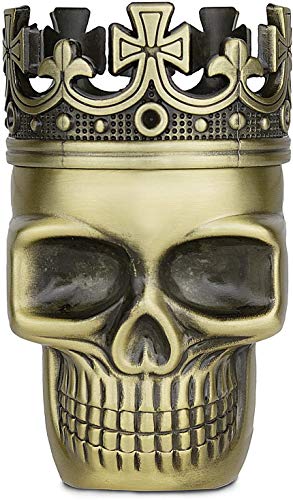 Golden Bell Grinder 1.5 inch Spice Grinder Full Metal Skull Grinder - Bronze