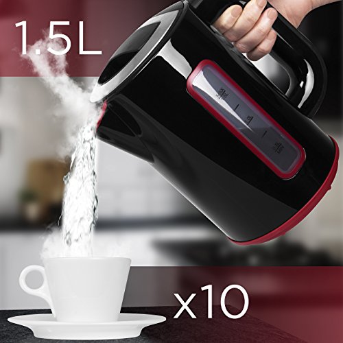 Duronic Electric Kettle EK30 BK | 3KW Variable Temperature Control | BLACK | 1.5L Fast Boil 3000W Eco Kettle | Keep Warm Function | Energy Effici