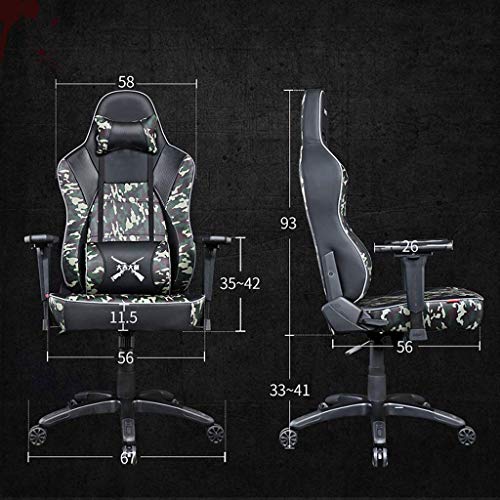 LZQDM Office Chair - E-sports Chair Pink Girl Live Lift Sports Game Chair Sedentary Not Tired Home Comfortable Student Computer Chair