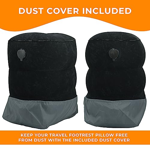 Skyrest Inflatable Travel Foot Rest Pillow-Adjustable Airplane Footrest for Airplane Travel, Car, Train, Home & Office, Airplane Bed for Toddlers