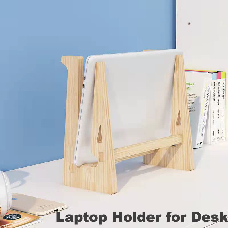 Laptop Stand for Desk, Laptop Riser Computer Stand Wooden MacBook Stand, Ergonomic Laptop Holder Compatible with MacBook/Dell/HP/Lenovo 10-17 Lap