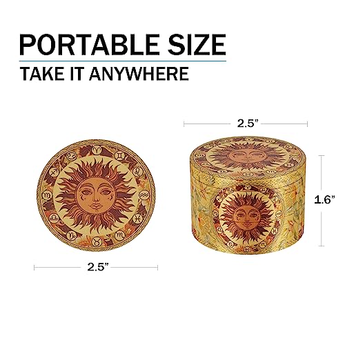 MIDOAIS Large Size Spice Grinder 2.5inch, Boho Sun Moon Grinder Brown
