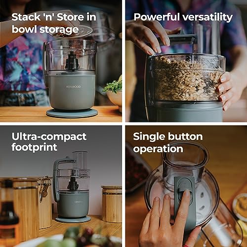 Kenwood, MultiPro Go FDP22.130GY, Food Processor, for Chopping, Slicing, Grating, Pureeing and Kneading Dough, with Express Serve, 1.3L Bowl, Kn