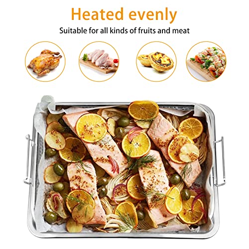 Air Fryer Rack Crisper Tray and Basket, Stainless Steel Oven Air Fryer Pan Mesh Basket with Elevated Mesh Crisping Grill, Oven Safe Baking, Check
