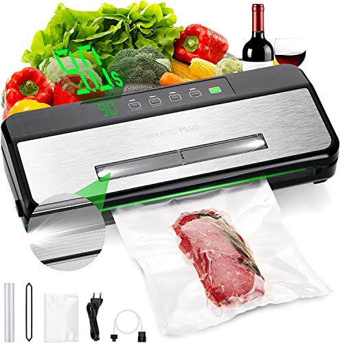 INKBIRD Vacuum Sealer Machine with Seal Bags and Starter Kit,Automatic Food Sealer Machine for Food Preservation,Dry/Moist/Pulse/Canister Mode Va