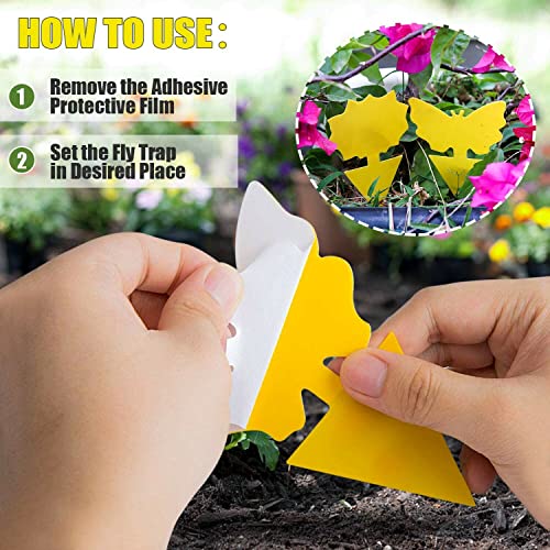 30Pcs Yellow Sticky Fly Trap Paper Fruit Flies Insect Aphids Glue Catcher Bug White Flies, Mosquitos, Fungus Gnats Indoor Outdoor Hanging Trapper