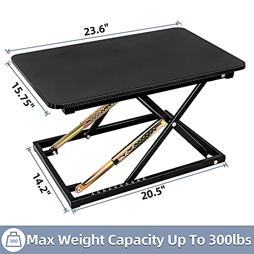 STANDNEE Standing Desk Converter, Height Adjustable Stand up Desk Riser, Fully Assembled Monitor Laptop Riser Workstation, Sit to Stand Desk for