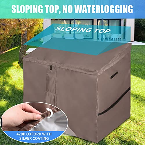 OZKURT Waterproof Garden Shed Cover, Outdoor Storage Box Covers with Quick-Opening Slope Top, Compatible with Keter Store It Out Series, 420D Oxf