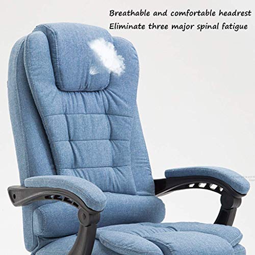 Mu Computer Chair,Home Modern Office Chair Reclining Back Boss Chair Leisure Lift Fabric Swivel Chair Loading 200Kg,Blue,53 * 65 * 106Cm